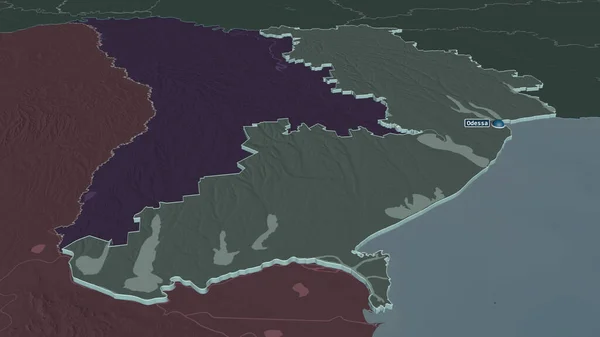 Μεγέθυνση Στην Οδησσό Περιοχή Της Ουκρανίας Εξωθημένη Λήθη Προοπτική Έγχρωμος — Φωτογραφία Αρχείου