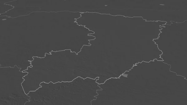 Ampliar Rivne Región Ucrania Esbozado Perspectiva Oblicua Mapa Elevación Bilevel — Foto de Stock