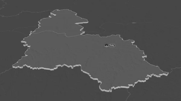 Μεγέθυνση Sumy Περιοχή Της Ουκρανίας Εξωθημένη Λήθη Προοπτική Υψόμετρο Bilevel — Φωτογραφία Αρχείου