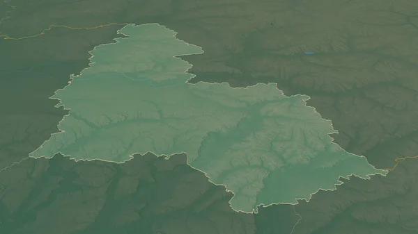 Ampliar Sumy Región Ucrania Esbozado Perspectiva Oblicua Mapa Topográfico Relieve —  Fotos de Stock