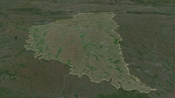 Ampliar Ternopil Región Ucrania Esbozado Perspectiva Oblicua Imágenes Satélite Renderizado — Foto de Stock