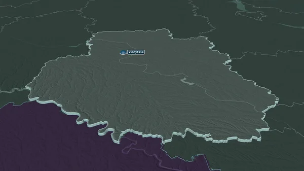 Μεγέθυνση Vinnytsya Περιοχή Της Ουκρανίας Εξωθημένη Λήθη Προοπτική Έγχρωμος Και — Φωτογραφία Αρχείου