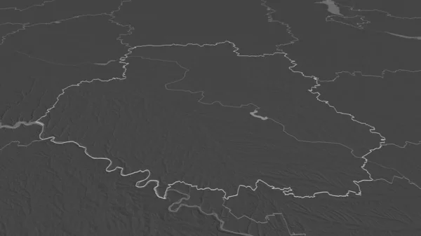 Ampliar Vinnytsya Región Ucrania Esbozado Perspectiva Oblicua Mapa Elevación Bilevel — Foto de Stock