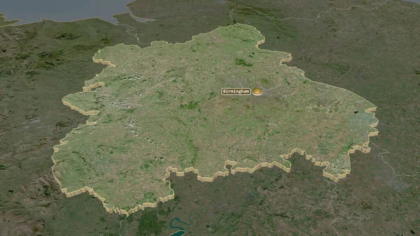西ミッドランド イギリスの地域 でズームアウト 嘘の見方だ 衛星画像 3Dレンダリング — ストック写真
