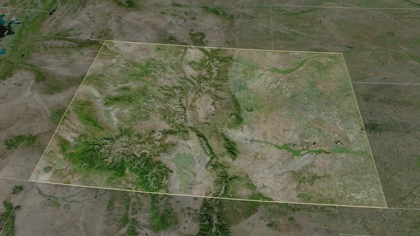 Zoom Auf Colorado Bundesstaat Umrissen Schräge Perspektive Satellitenbilder Rendering — Stockfoto