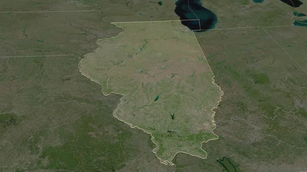 Közelíts Illinois Egyesült Államok Állam Kötelező Perspektíva Műholdas Képek Renderelés — Stock Fotó