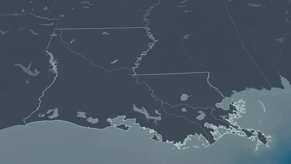 Zoom Sur Louisiane État Des États Unis Esquissé Perspective Oblique — Photo