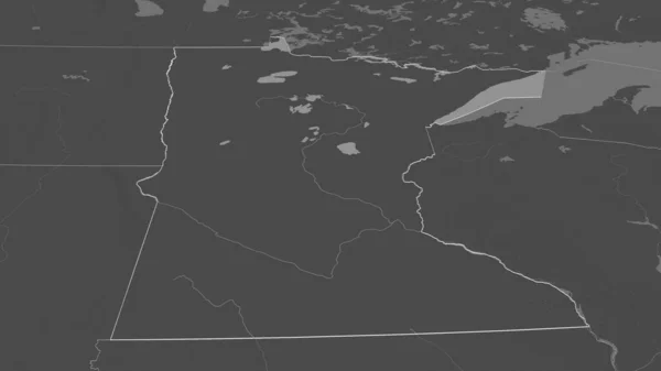 Közelíts Minnesotára Egyesült Államok Állam Kötelező Perspektíva Kétszintes Térkép Felszíni — Stock Fotó