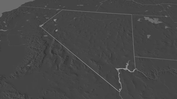 Ampliar Nevada Estado Estados Unidos Esbozado Perspectiva Oblicua Mapa Elevación — Foto de Stock