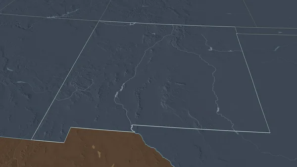 뉴멕시코 확대하여 설명하였다 관점이죠 울퉁불퉁 구역의 지도는 지표수로 있었습니다 렌더링 — 스톡 사진
