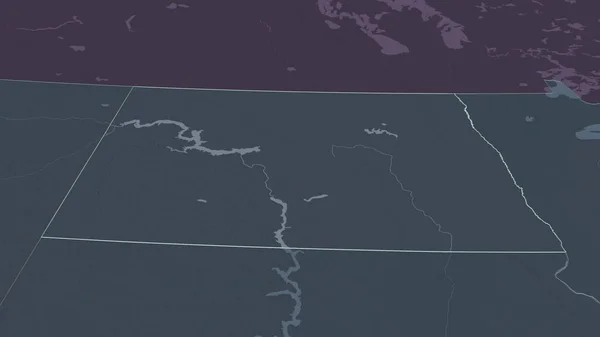 Acercarse Dakota Del Norte Estado Estados Unidos Esbozado Perspectiva Oblicua — Foto de Stock