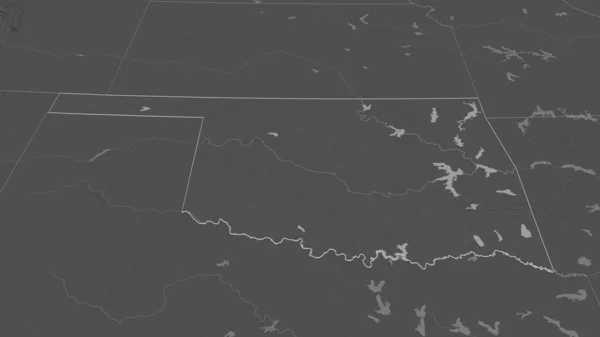 Přiblížit Oklahoma Stav Spojených Států Nastínil Úhlová Perspektiva Bilevel Elevační — Stock fotografie