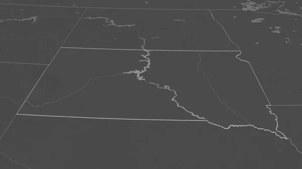 Zoom Sur Dakota Sud État Des États Unis Décrit Perspective — Photo