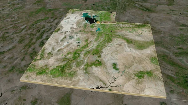 Ampliar Utah Estado Estados Unidos Extruido Perspectiva Oblicua Imágenes Satélite — Foto de Stock