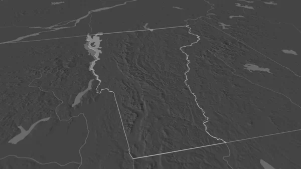 Közelíts Vermontra Egyesült Államok Állam Kötelező Perspektíva Kétszintes Térkép Felszíni — Stock Fotó