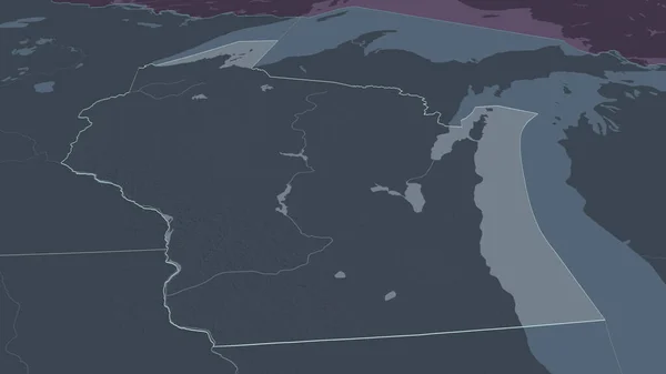 Közelíts Wisconsinra Egyesült Államok Állam Kötelező Perspektíva Felszíni Vizekkel Rendelkező — Stock Fotó