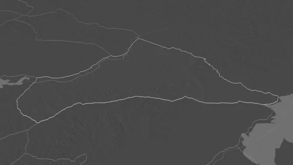 Powiększ Cerro Largo Departament Urugwaju Perspektywa Ukośna Dwupoziomowa Mapa Wysokości — Zdjęcie stockowe