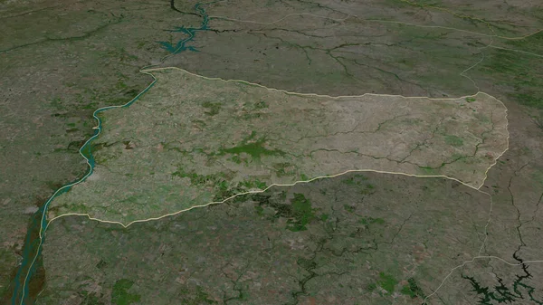 Збільшився Вплив Пайсанду Департамент Уругваю Неймовірна Перспектива Супутникові Знімки Візуалізація — стокове фото