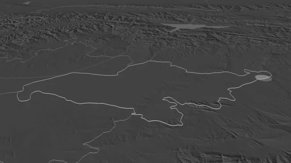 Ampliar Andijon Región Uzbekistán Delineado Perspectiva Oblicua Mapa Elevación Bilevel — Foto de Stock