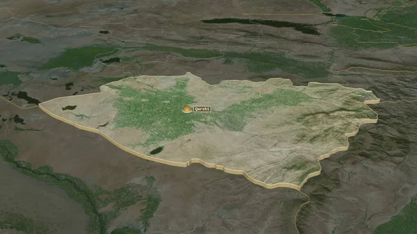 Zoom Auf Kaschkadarya Region Usbekistan Schräge Perspektive Satellitenbilder Rendering — Stockfoto