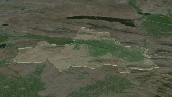 Zoom Sur Samarkand Région Ouzbékistan Perspective Oblique Imagerie Satellite Rendu — Photo