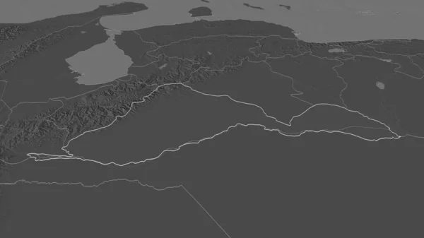 Zbliżenie Barinas Stan Wenezuela Przedstawione Perspektywa Ukośna Dwupoziomowa Mapa Wysokości — Zdjęcie stockowe