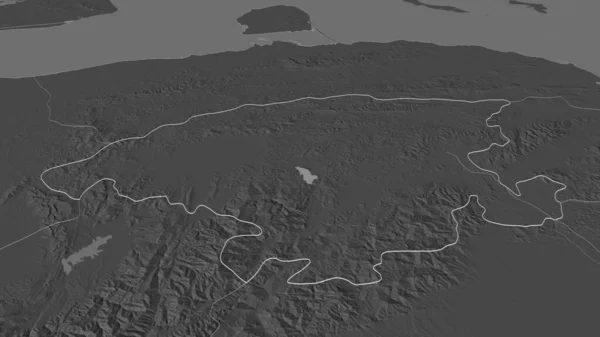 Zoom Lara Stato Del Venezuela Delineato Prospettiva Obliqua Mappa Elevazione — Foto Stock