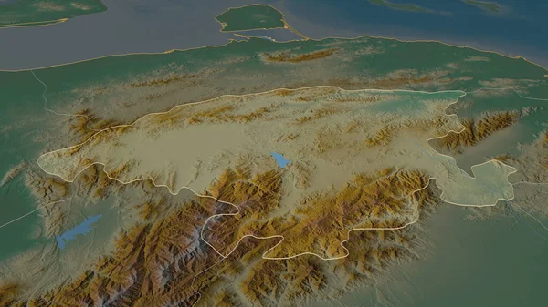 Zoom Lara Stato Del Venezuela Delineato Prospettiva Obliqua Mappa Topografica — Foto Stock