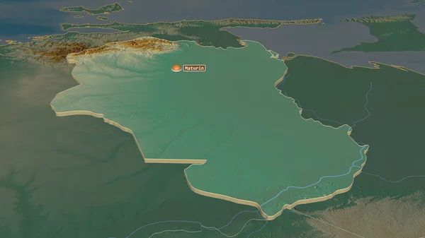 Увеличь Изображение Монагаса Штат Венесуэла Непристойная Перспектива Карта Рельефа Поверхностными — стоковое фото
