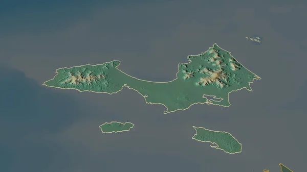 Zoom Nueva Esparta Stato Del Venezuela Delineato Prospettiva Obliqua Mappa — Foto Stock