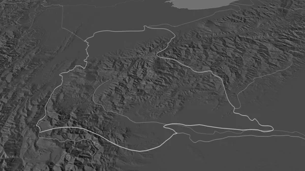 Zoom Tachira Stato Del Venezuela Delineato Prospettiva Obliqua Mappa Elevazione — Foto Stock