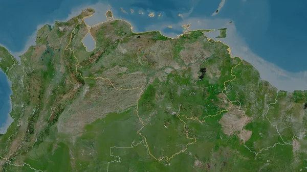 Obrysový Tvar Oblasti Venezuely Satelitní Snímky Vykreslování — Stock fotografie