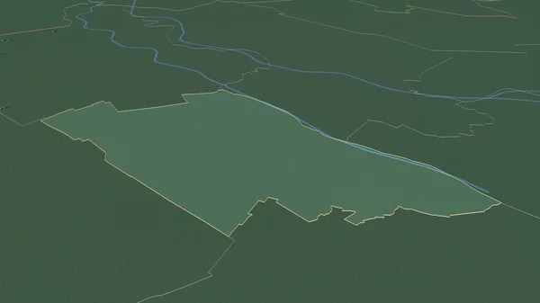Загляните Кантхо Город Вьетнаме Непристойная Перспектива Карта Рельефа Поверхностными Водами — стоковое фото