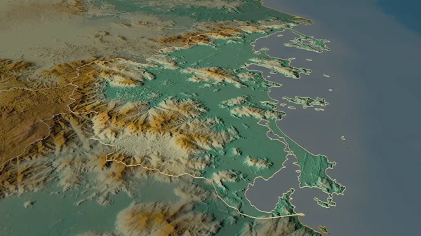 Ampliar Khanh Hoa Provincia Vietnam Esbozado Perspectiva Oblicua Mapa Topográfico — Foto de Stock