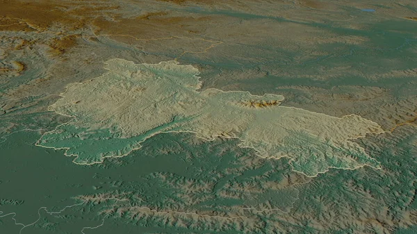 Збільшити Розмір Lang Son Провінція Єтнам Накреслено Неймовірна Перспектива Карта — стокове фото