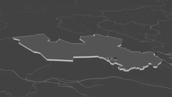 Zoom Long Provincia Del Vietnam Estruso Prospettiva Obliqua Mappa Elevazione — Foto Stock