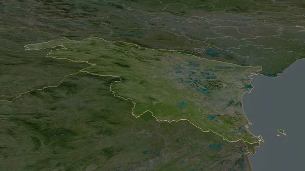 Zooma Thanh Hoa Provinsen Vietnam Beskrivs Svagt Perspektiv Satellitbilder Rendering — Stockfoto