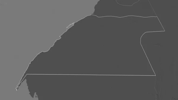 Zoom Oued Dahab Provincie Van Westelijke Sahara Geschetst Obliek Perspectief — Stockfoto