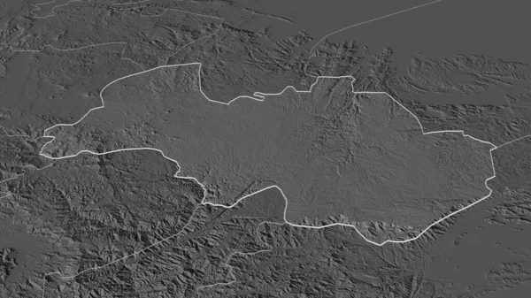 Zoom Bayda Governatorato Dello Yemen Delineato Prospettiva Obliqua Mappa Elevazione — Foto Stock