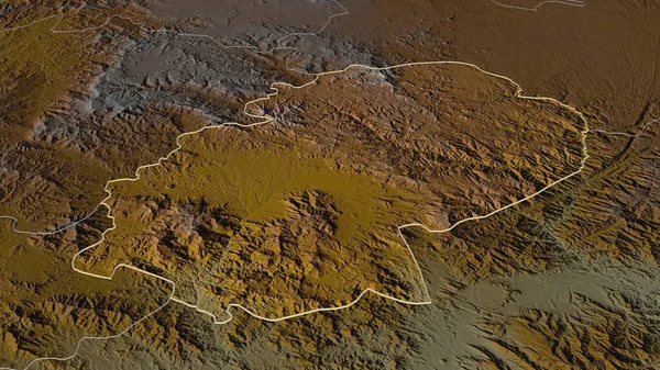 Zoom Sur Dali Gouvernorat Yémen Perspective Oblique Carte Topographique Relief — Photo