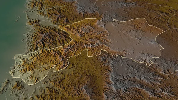 Zoom Sur Dhamar Gouvernorat Yémen Décrit Perspective Oblique Carte Topographique — Photo