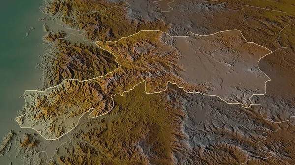 Ampliar Dhamar Provincia Yemen Esbozado Perspectiva Oblicua Mapa Topográfico Relieve — Foto de Stock