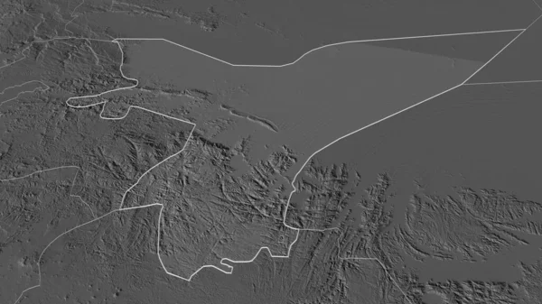 Powiększ Rib Gubernator Jemenu Perspektywa Ukośna Dwupoziomowa Mapa Wysokości Wodami — Zdjęcie stockowe