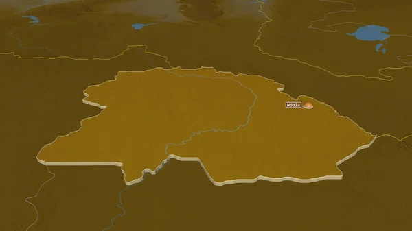 Запуск Коппербелте Провинция Замбия Экструдирован Непристойная Перспектива Карта Рельефа Поверхностными — стоковое фото