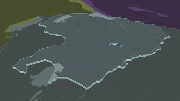 Zoomaa Pohjoiseen Sambian Maakunta Pursotettu Tylsä Näkökulma Värillinen Kolhiintunut Kartta — kuvapankkivalokuva