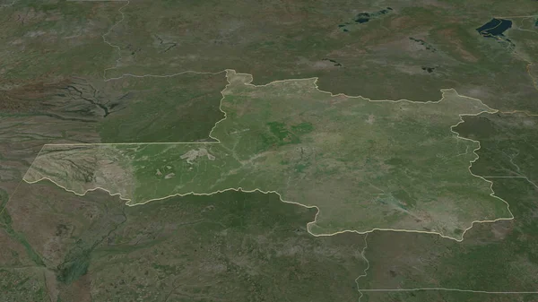 Ampliar Noroeste Provincia Zambia Esbozado Perspectiva Oblicua Imágenes Satélite Renderizado — Foto de Stock