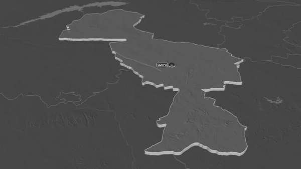 Powiększenie Midlands Prowincja Zimbabwe Ekstrudowane Perspektywa Ukośna Dwupoziomowa Mapa Wysokości — Zdjęcie stockowe