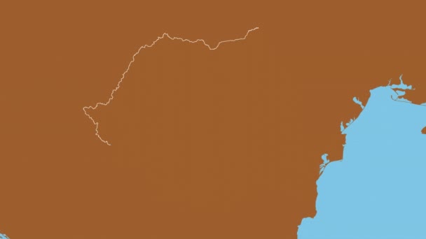 Standort Sibiu. Rumänien. Solide gemusterte Landkarte — Stockvideo