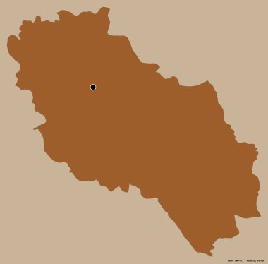 Arnavutluk 'un Berat ilçesinin başkenti, koyu renk arka planda izole edilmiş. Desenli dokuların bileşimi. 3B görüntüleme