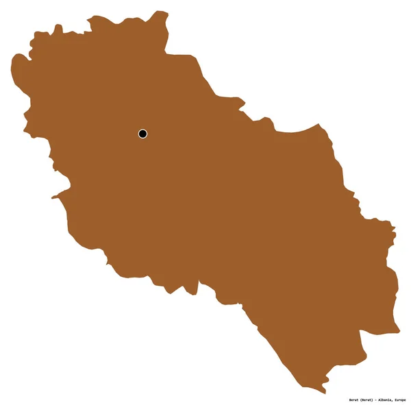 アルバニアの郡Beratの形で その首都は白い背景に孤立しています パターン化されたテクスチャの構成 3Dレンダリング — ストック写真